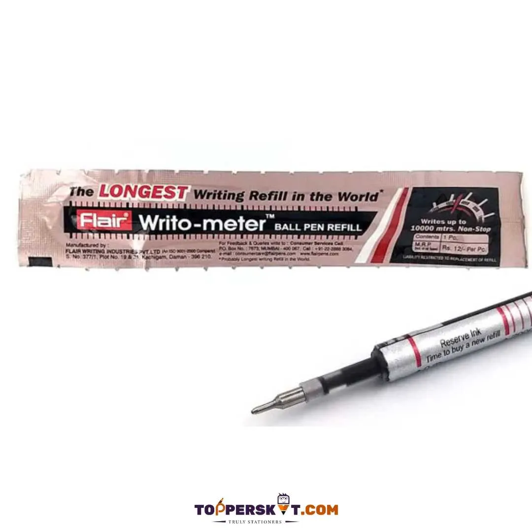 ( 10 pcs.) Flair Writo-Meter Ball  Pen Refill -Black