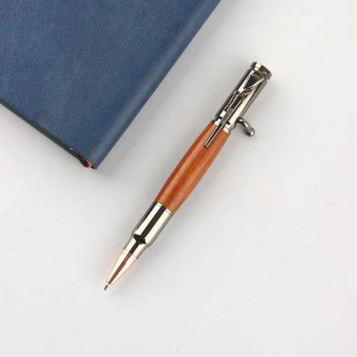 قلم حبر جاف للعمل براغي نحاسي ضغط مسدس . Ballpoint Pen Business Brass Screw Pressure Gun Rose