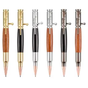 قلم حبر جاف للعمل براغي نحاسي ضغط مسدس . Ballpoint Pen Business Brass Screw Pressure Gun Rose