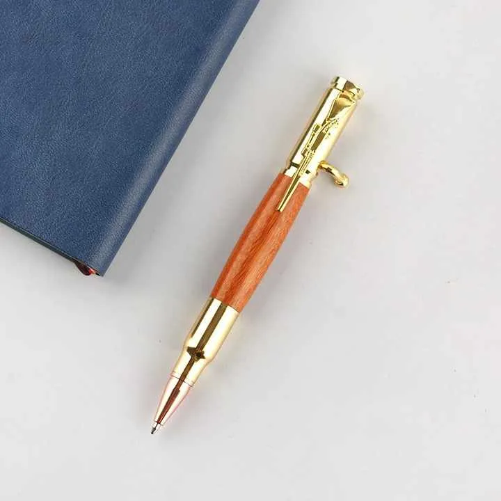 قلم حبر جاف للعمل براغي نحاسي ضغط مسدس . Ballpoint Pen Business Brass Screw Pressure Gun Rose