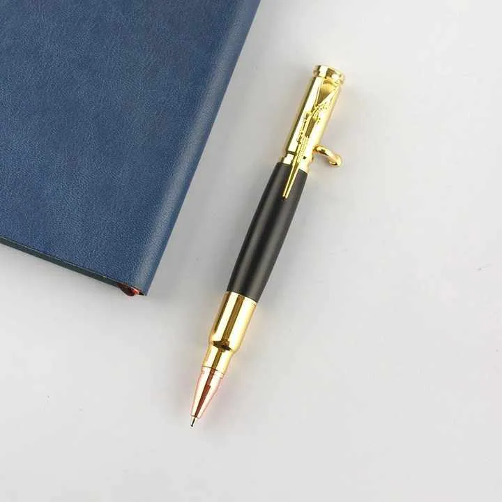 قلم حبر جاف للعمل براغي نحاسي ضغط مسدس . Ballpoint Pen Business Brass Screw Pressure Gun Rose