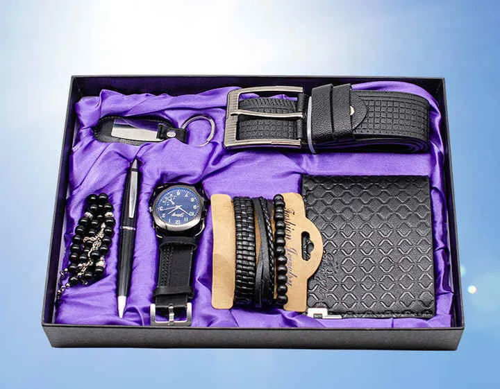 هدايا IStapromo مجموعة فاخرة من 7 مجموعات . Stapromo Gifts Luxury Set of 7 Leather Sets Watch