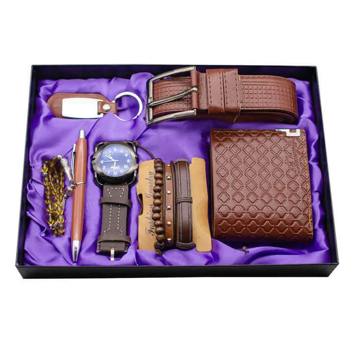 هدايا IStapromo مجموعة فاخرة من 7 مجموعات . Stapromo Gifts Luxury Set of 7 Leather Sets Watch