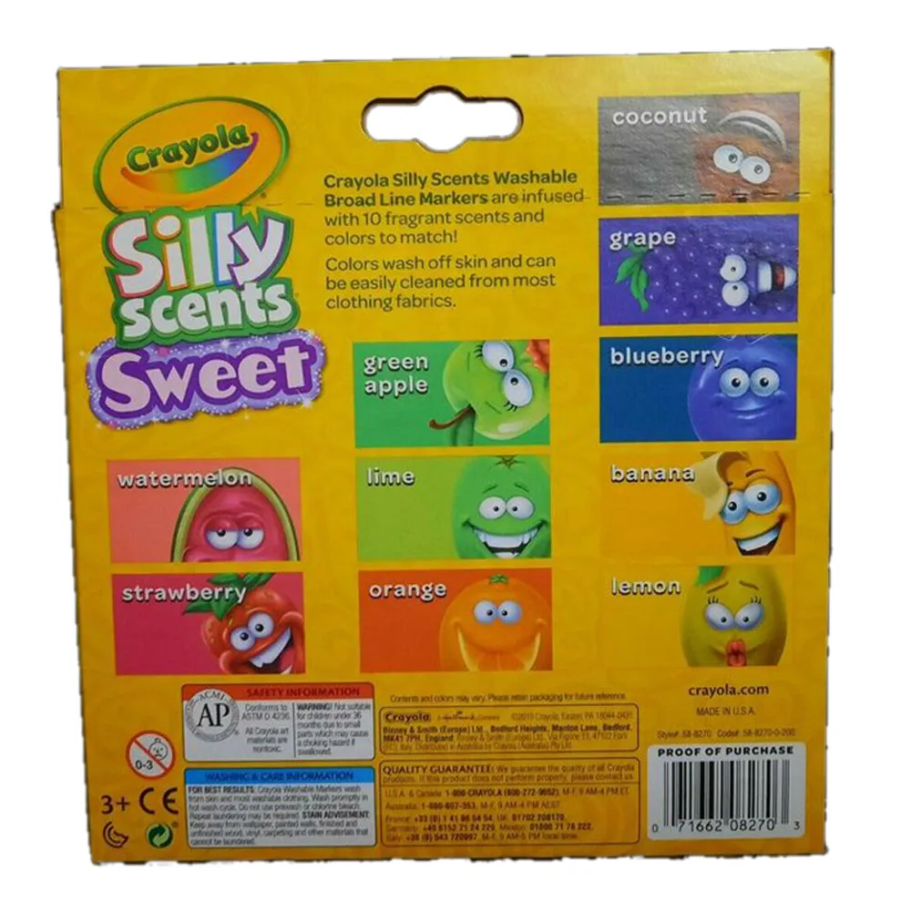 10 ct. Silly Scents Sweet, Washable, Broad Line Markers
