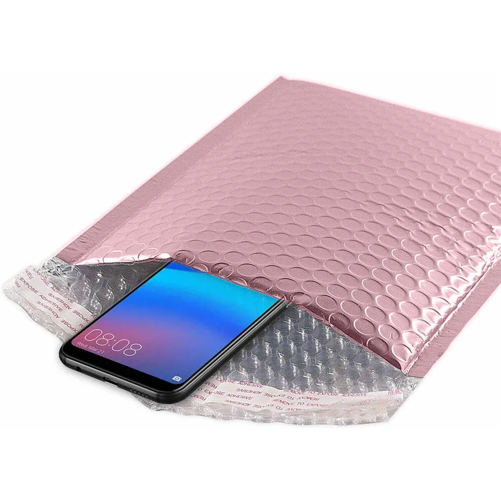 20pcs Bubble Envelope Rose Gold Mail Packaging Bags Self Seal Padded Courier Bags Waterproof Shipping Bags Bubble Mailer