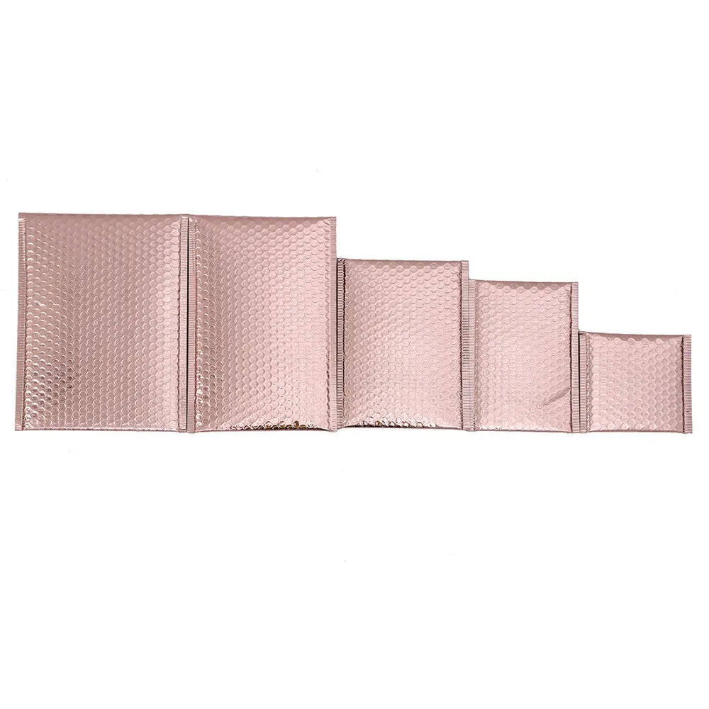 20pcs Bubble Envelope Rose Gold Mail Packaging Bags Self Seal Padded Courier Bags Waterproof Shipping Bags Bubble Mailer