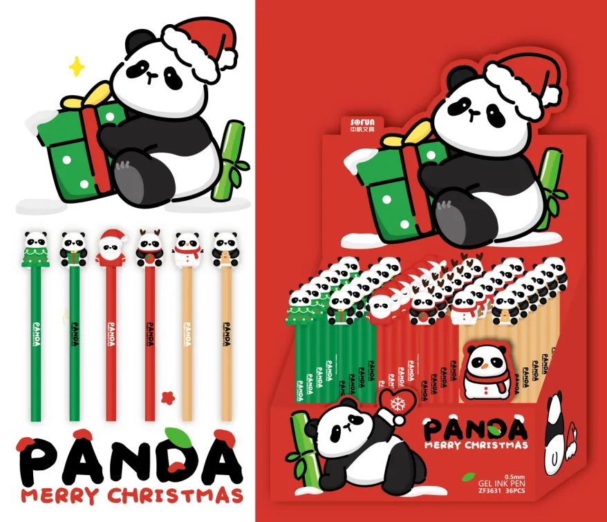 22595 CHRISTMAS PANDA GEL PEN-36