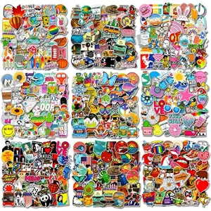 500 PCS Cool Laptop Stickers Vinyl Graffiti Decals, Variety Pack Waterproof Stickers for iPad, Water Bottle, Travel Case, Skateboard, Guitar, Car Bumper, Bike Helmet