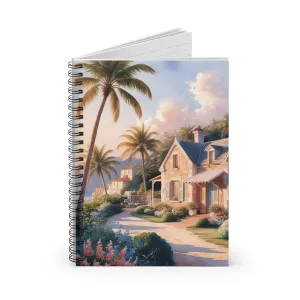 A nice house with watercolor effect Spiral Notebook - Ruled Line