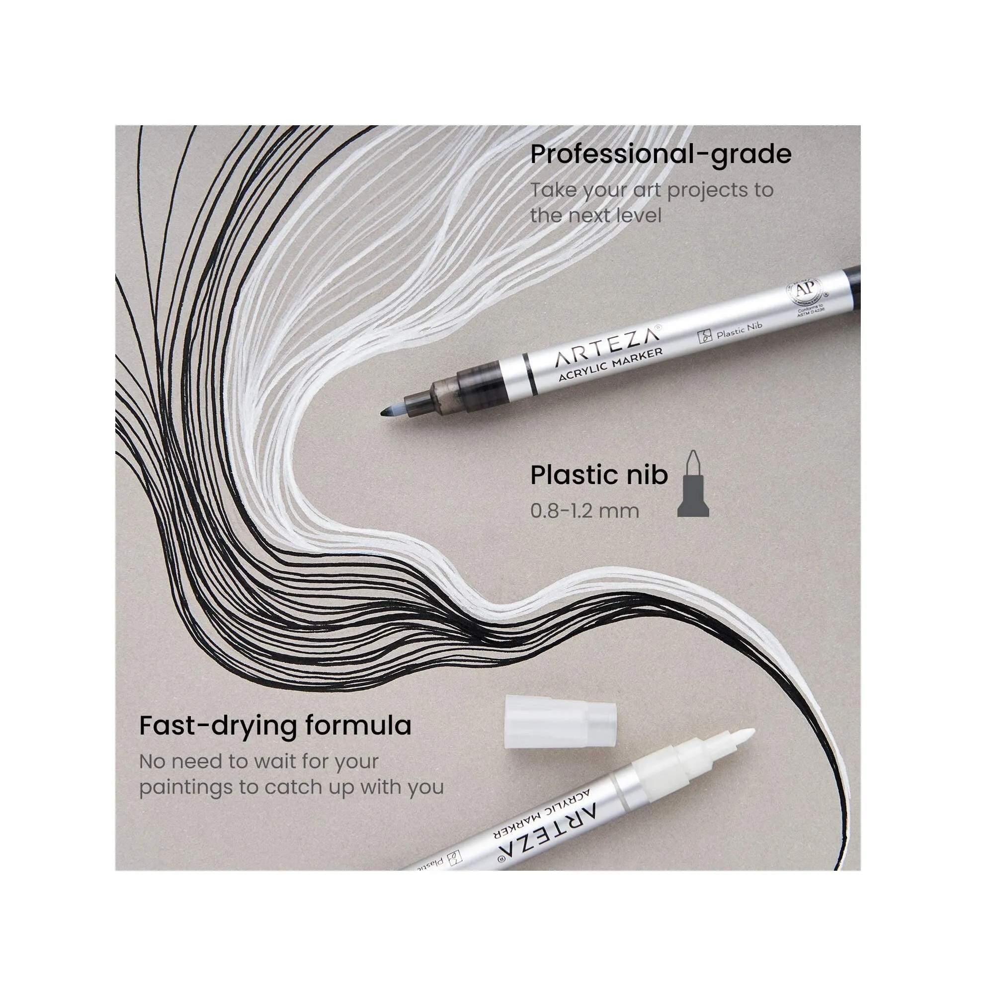 Acrylic Paint Markers | Set of 20-10 White And 10 Black | Acrylic Paint Pens