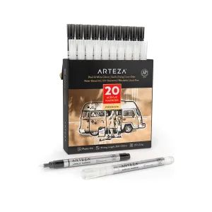 Acrylic Paint Markers | Set of 20-10 White And 10 Black | Acrylic Paint Pens