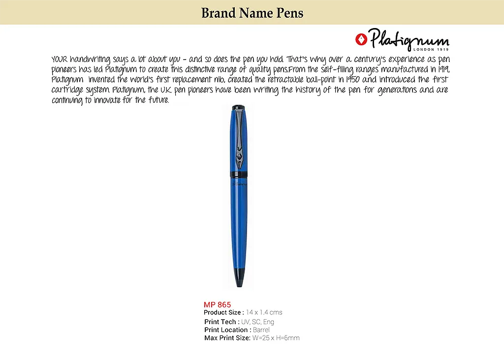 AMS- MP 865 -  Platignum Ball Pen