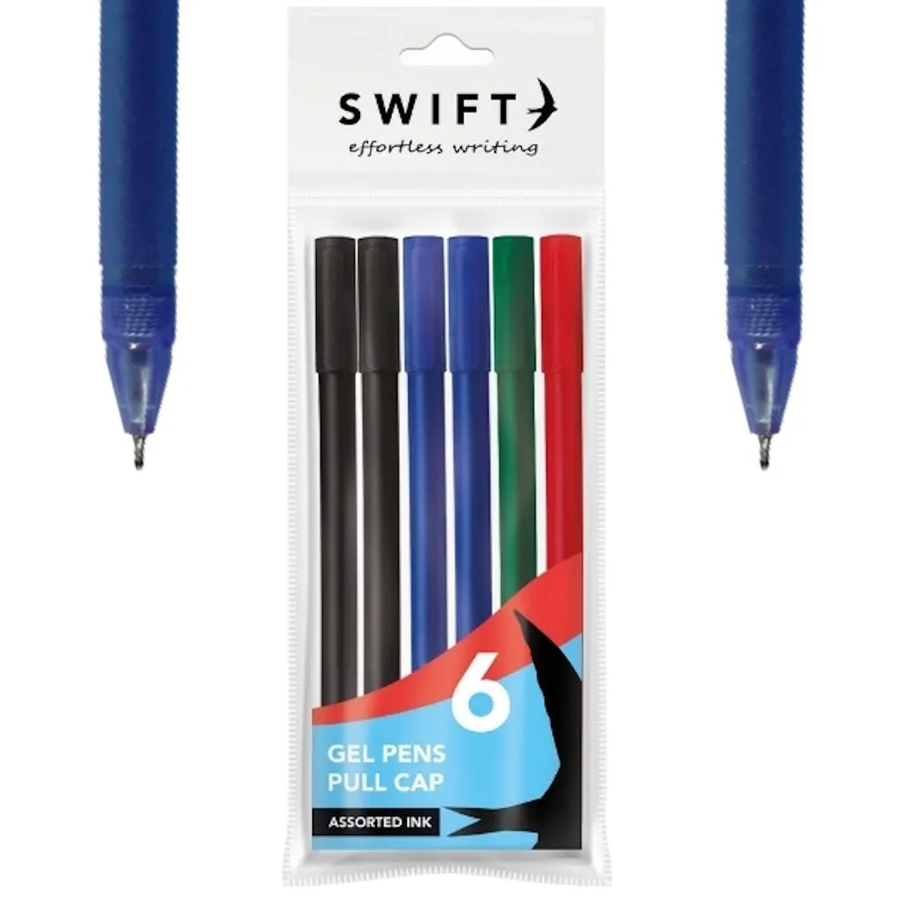 Assorted Gel Pens - 6 Pack Convenient Smooth Writing Value
