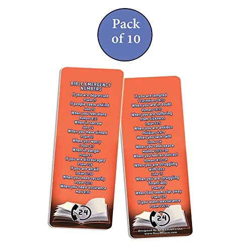 Bible Emergency Phone Numbers Christian Bookmarks (10 Pack)