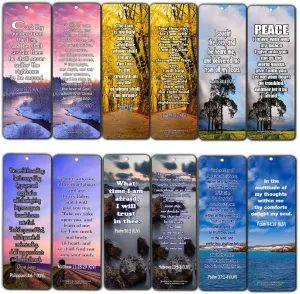 Bible Verses About Stress and Anxiety KJV Bookmarks (60-Pack) - Handy Bible Verses About Releasing Stress and Increase Your Trust Collection