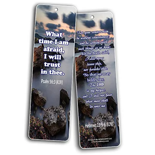Bible Verses About Stress and Anxiety KJV Bookmarks (60-Pack) - Handy Bible Verses About Releasing Stress and Increase Your Trust Collection