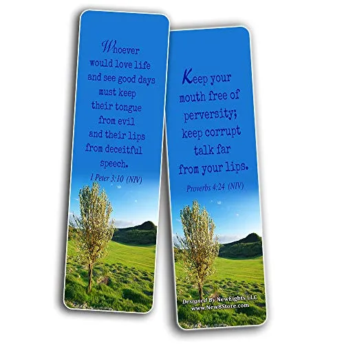 Bible Verses About the Tongue Scriptures Cards Bookmarks (30-Pack) - Handy Reminder About The Tongue Scriptures
