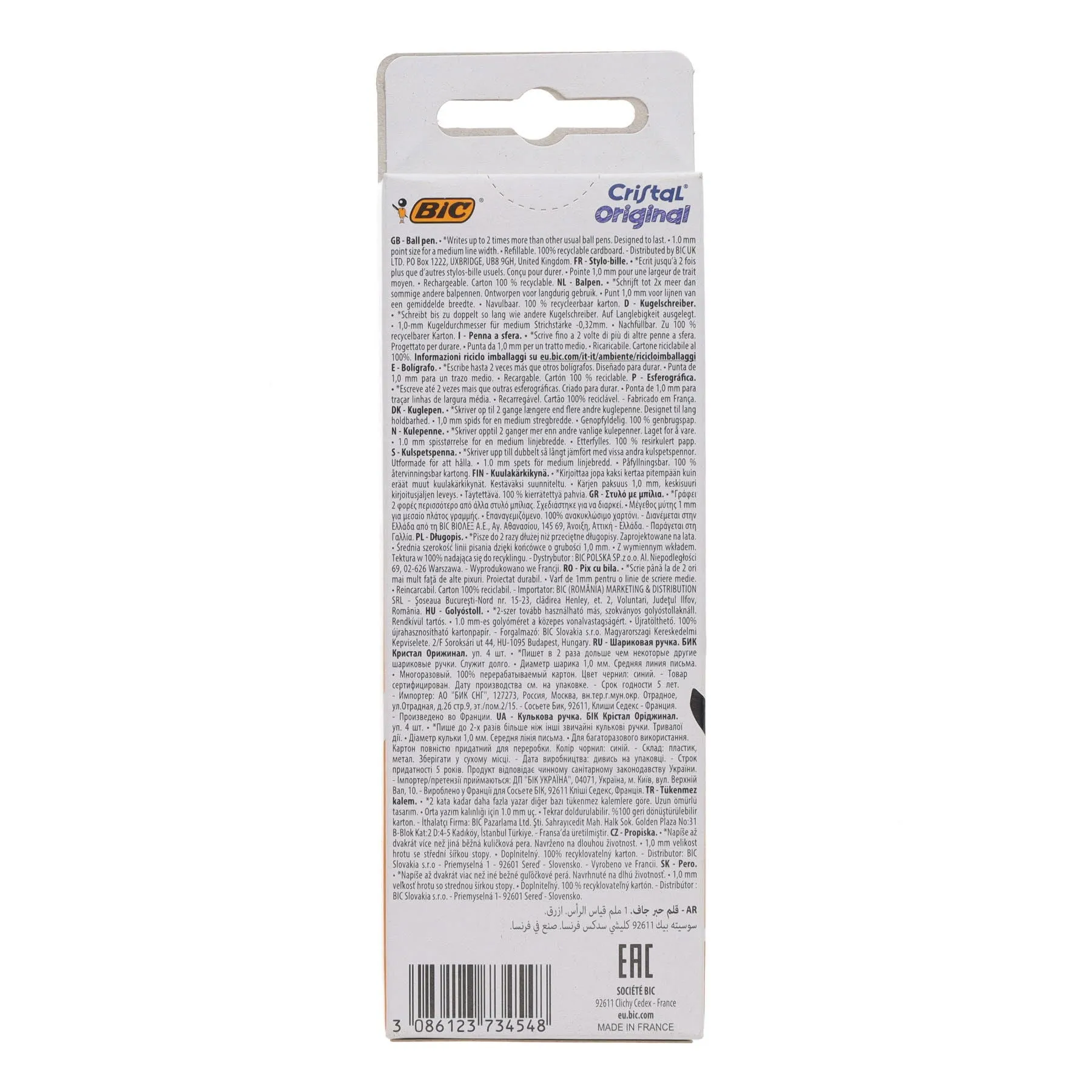 BIC - Cristal Original Ballpoint Pens - Blue - Pack of 4