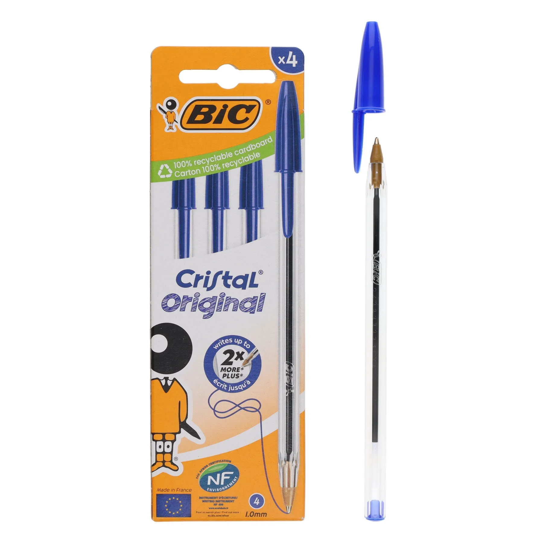 BIC - Cristal Original Ballpoint Pens - Blue - Pack of 4