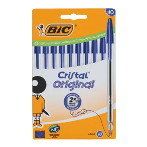 BIC - Packet of 10 Cristal Ballpoint Pens - Blue