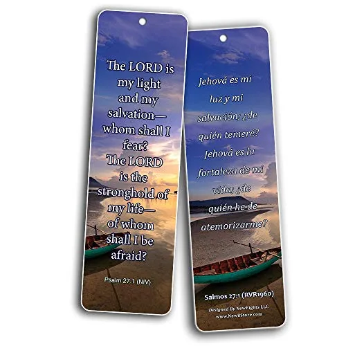 Bilingual Encouraging Bible Verses Bookmarks - Overcome Fear (30-Pack) - Handy Bilingual Bible Verses Perfect for Daily Encouragement