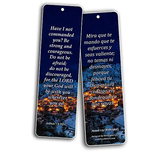 Bilingual Encouraging Bible Verses Bookmarks - Overcome Fear (30-Pack) - Handy Bilingual Bible Verses Perfect for Daily Encouragement