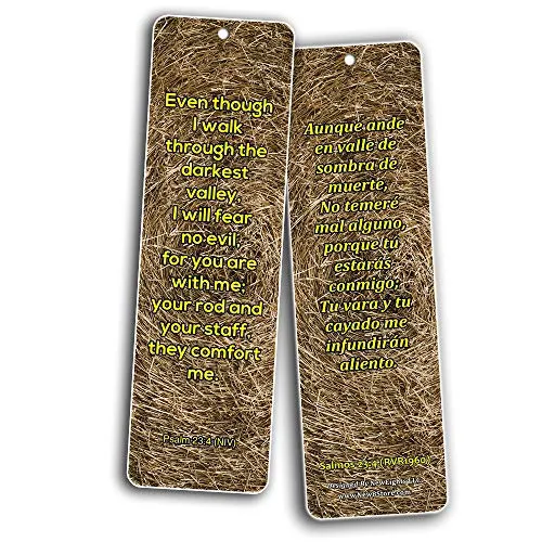 Bilingual Encouraging Bible Verses Bookmarks - Overcome Fear (30-Pack) - Handy Bilingual Bible Verses Perfect for Daily Encouragement