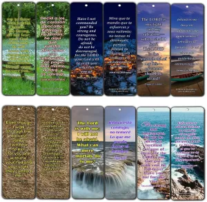 Bilingual Encouraging Bible Verses Bookmarks - Overcome Fear (30-Pack) - Handy Bilingual Bible Verses Perfect for Daily Encouragement