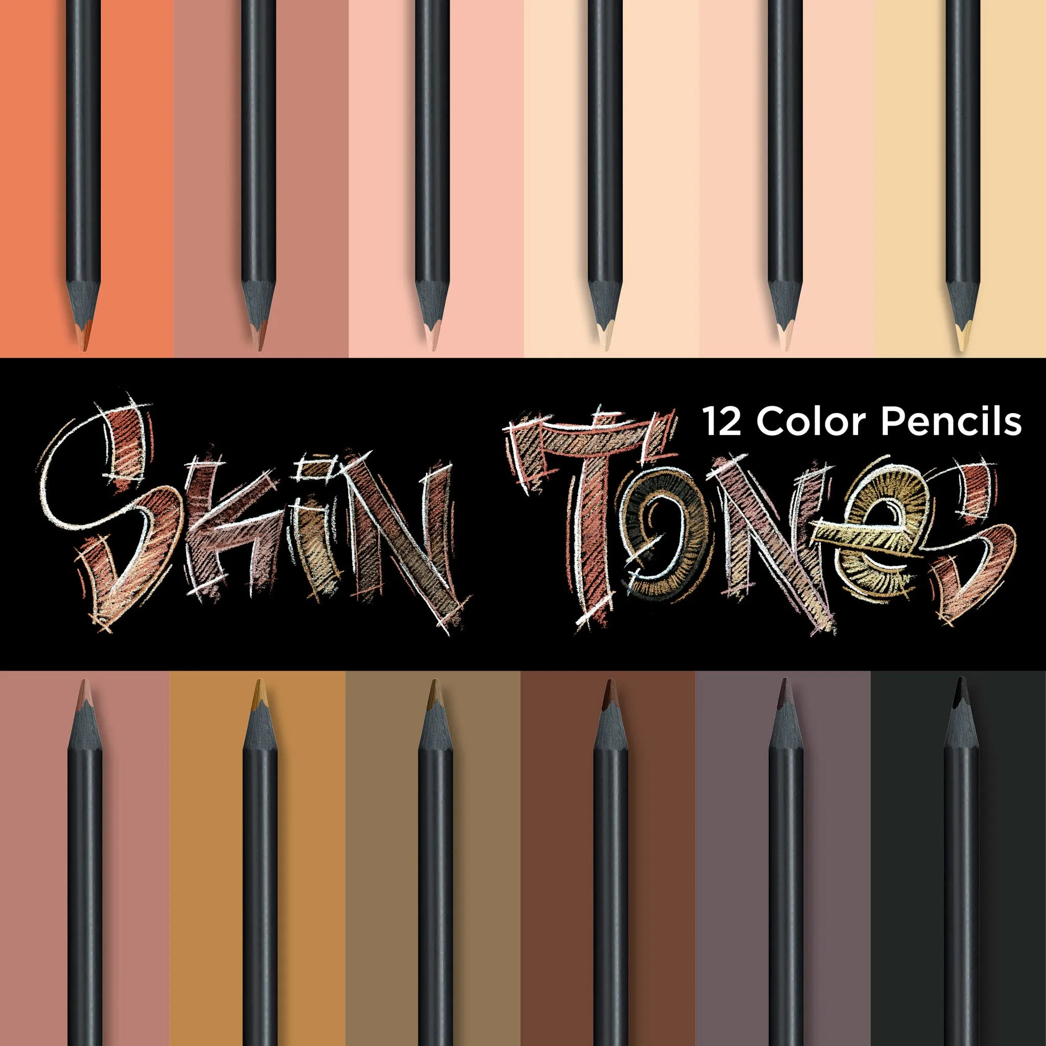 Black Edition Colored Pencils, Skin Tones - Box of 12 - #116414