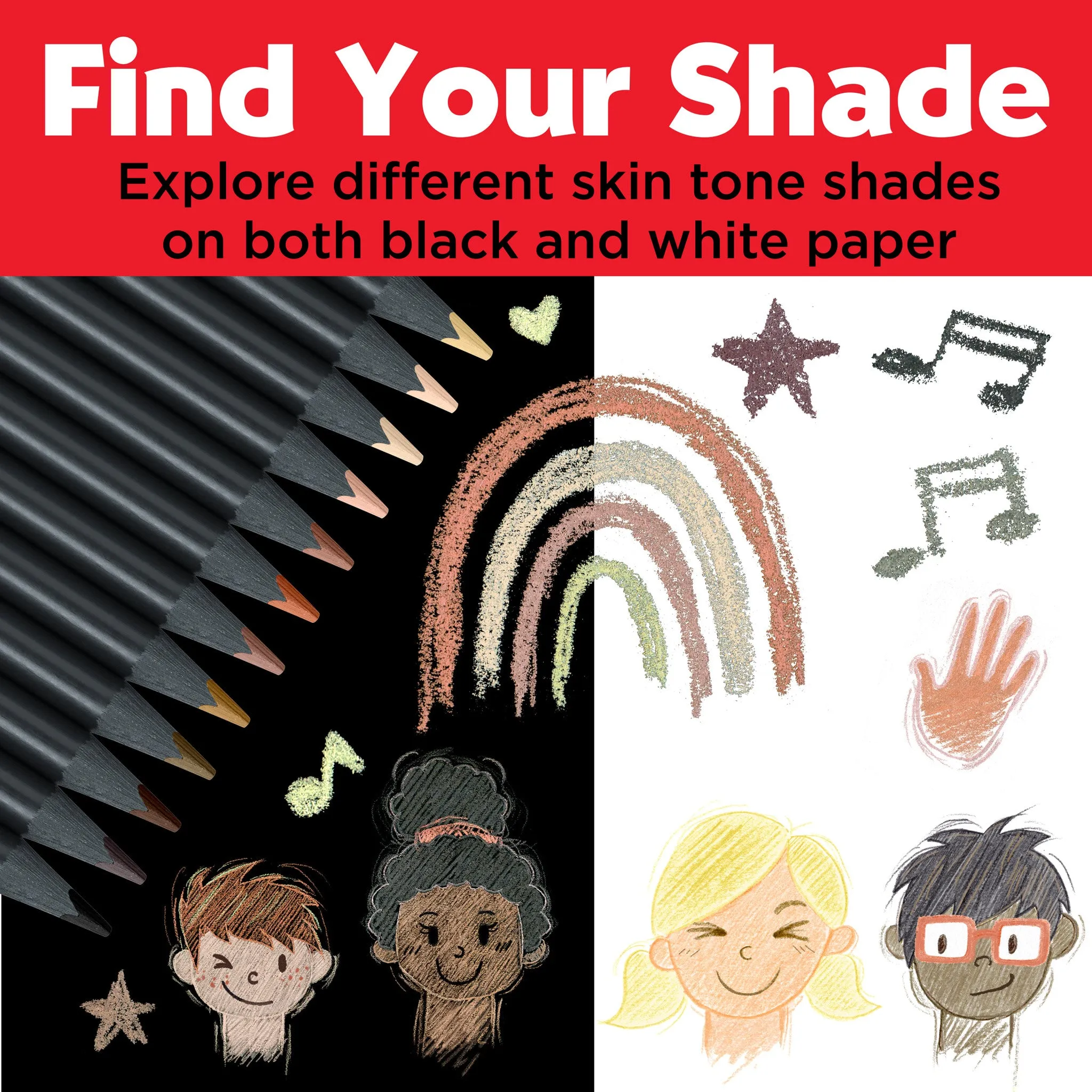 Black Edition Colored Pencils, Skin Tones - Box of 12 - #116414