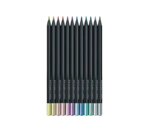 Black Edition Metallic Color Pencils 12 Count Set