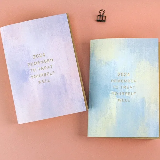 BLUE 2024 B6 Chuyu Planner TOMOE River One Day Per Page With PVC Cover Cousin Techo Planner Notebook Journal | 416 Pages