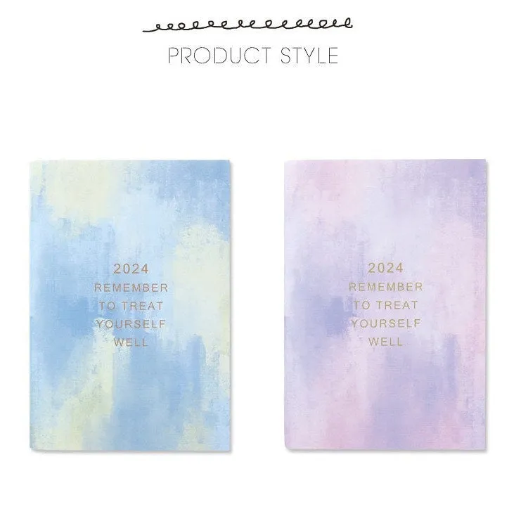 BLUE 2024 B6 Chuyu Planner TOMOE River One Day Per Page With PVC Cover Cousin Techo Planner Notebook Journal | 416 Pages