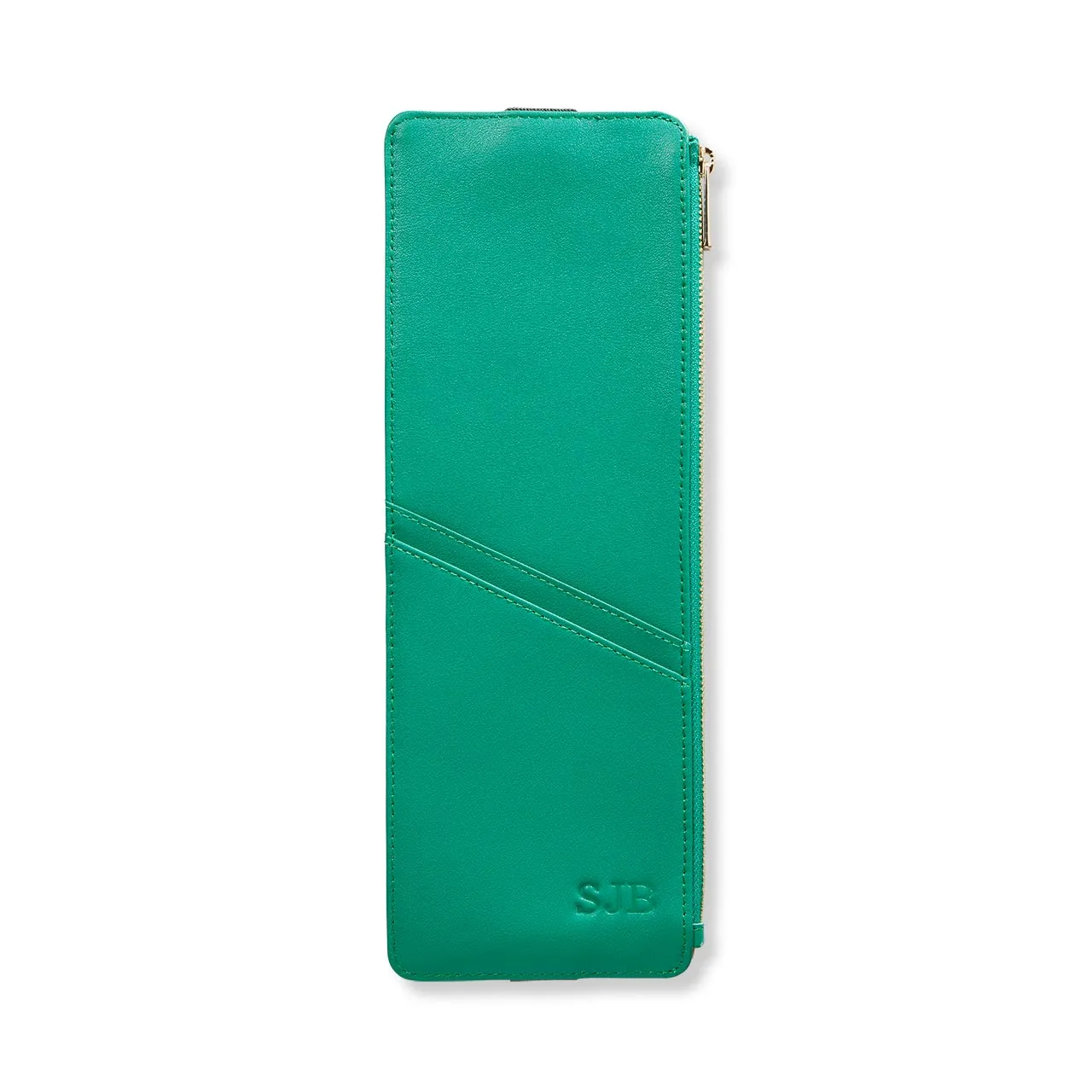 Bright Smooth Leather Zip-Pocket Notebook Belt