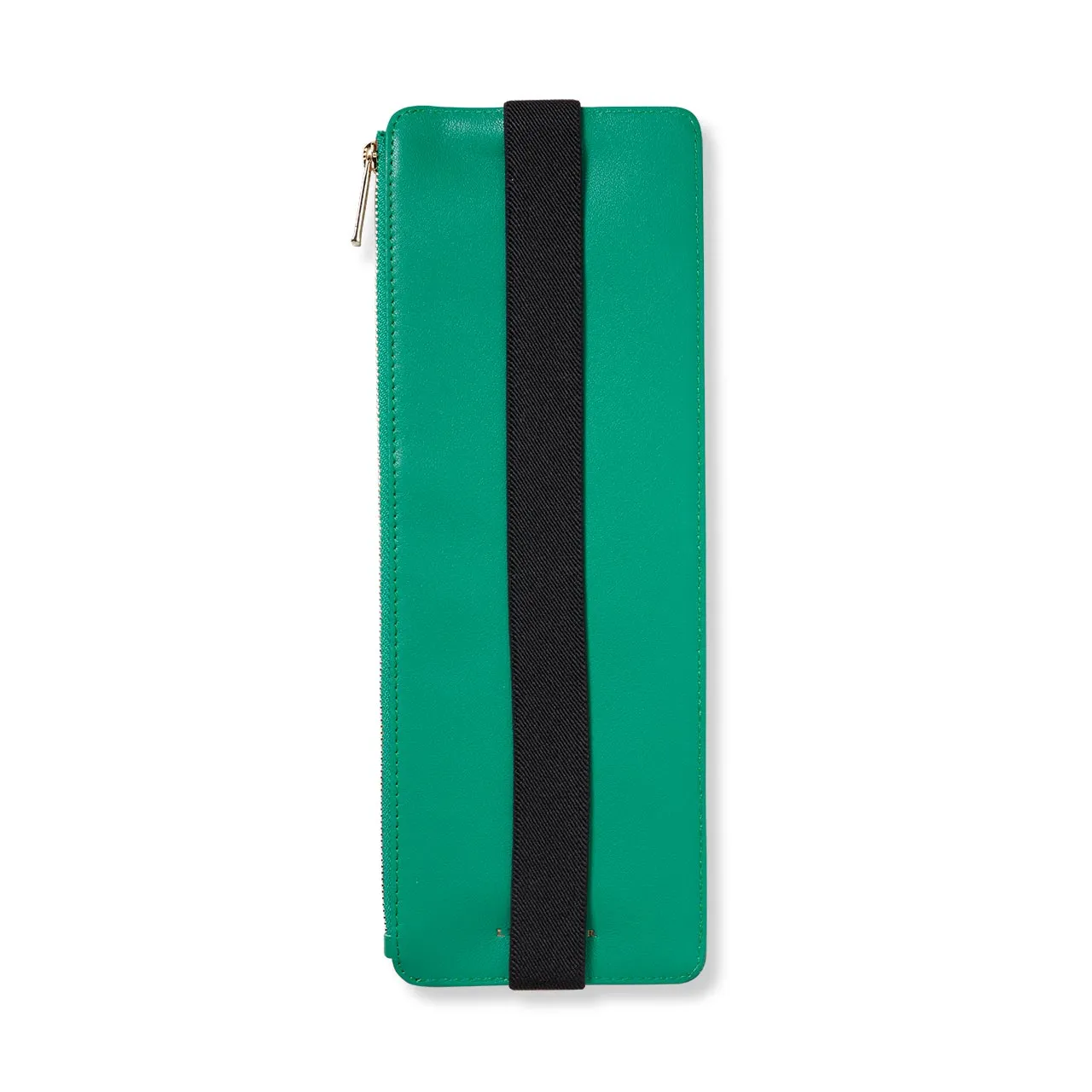 Bright Smooth Leather Zip-Pocket Notebook Belt