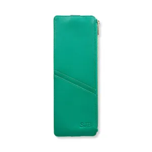 Bright Smooth Leather Zip-Pocket Notebook Belt