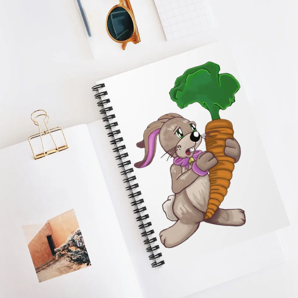 Bunny with Carrot Spiral Notebook - Ruled Line