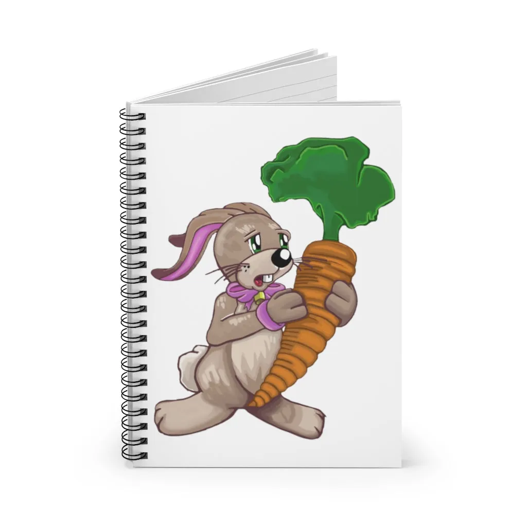 Bunny with Carrot Spiral Notebook - Ruled Line