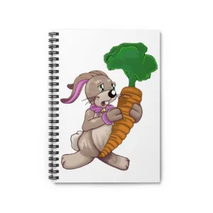 Bunny with Carrot Spiral Notebook - Ruled Line