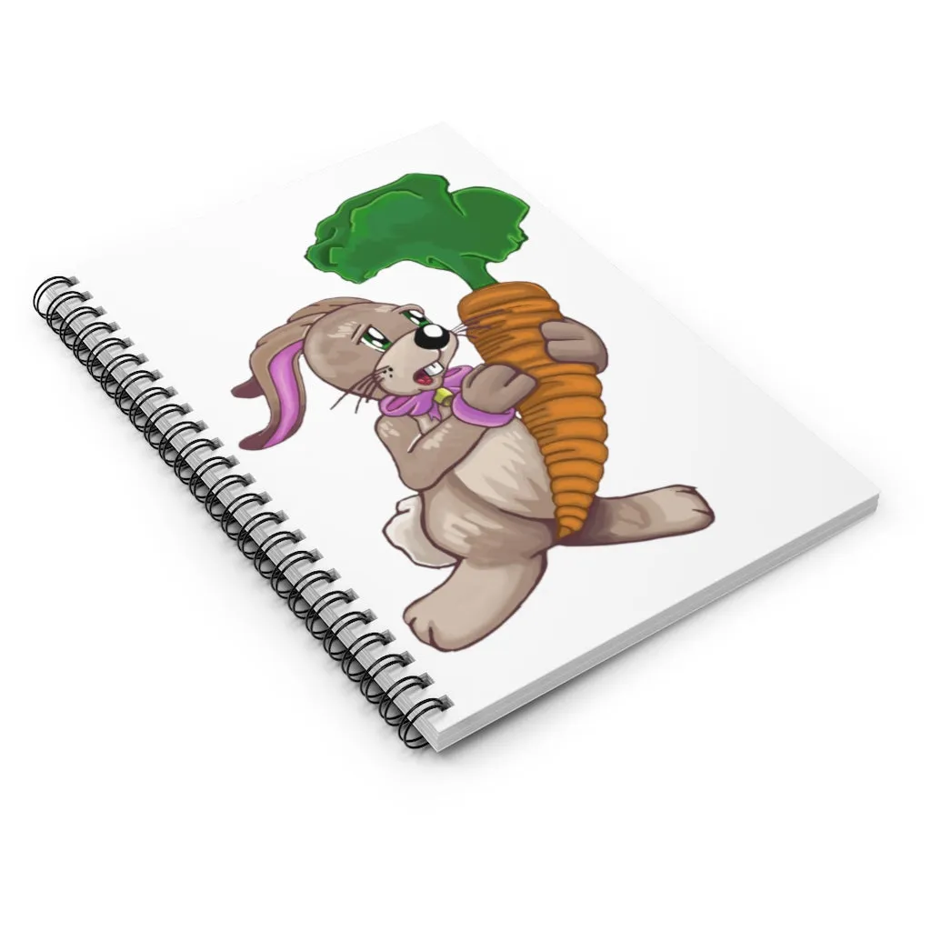 Bunny with Carrot Spiral Notebook - Ruled Line