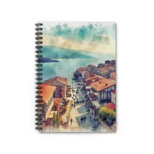 Busy street on a sunny day watercolour effect Spiral Notebook - Ruled Line