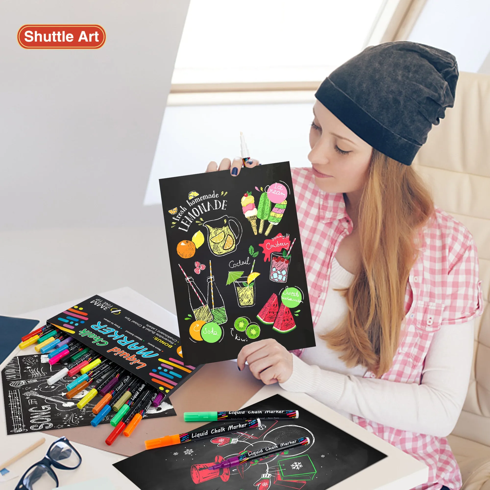 Chalk Markers -Set of 24 Vibrant Colors
