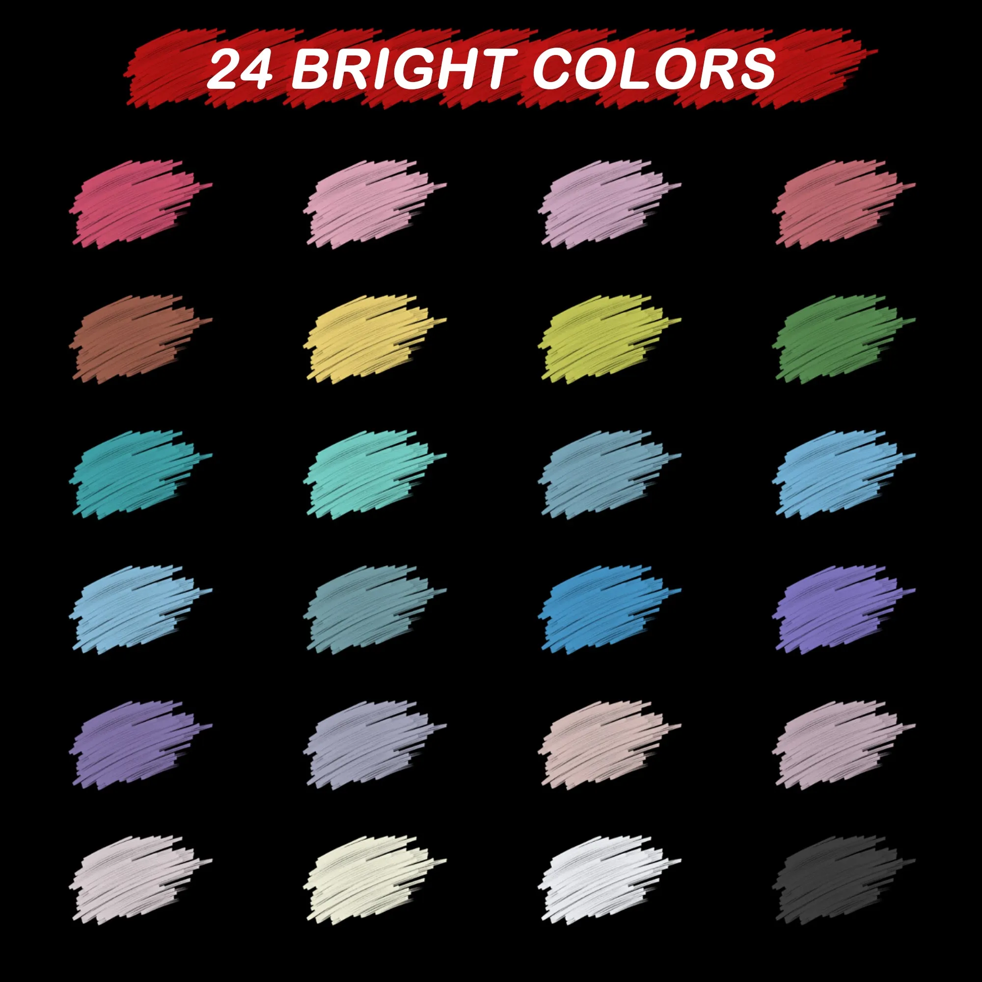 Chalk Markers -Set of 24 Vibrant Colors