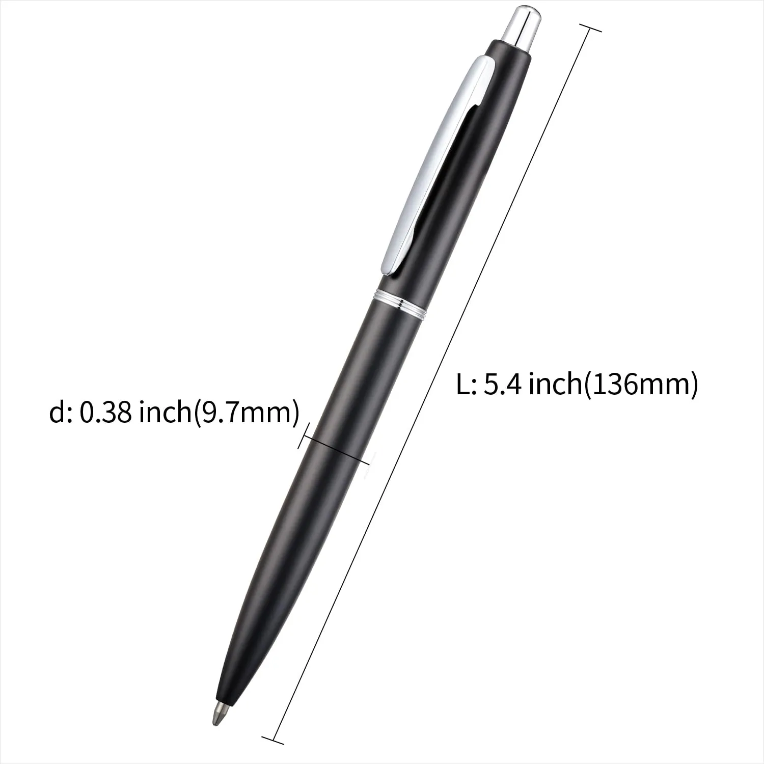ChaoQ: 6 Pcs Retractable Metal Ballpoint Pens (1.0mm) Medium Point