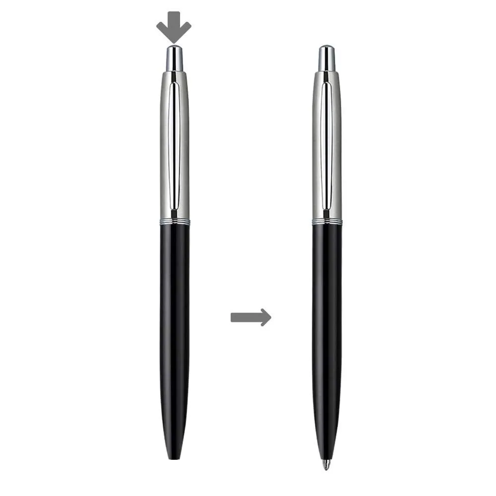 ChaoQ: 6 Pcs Retractable Metal Ballpoint Pens (1.0mm) Medium Point