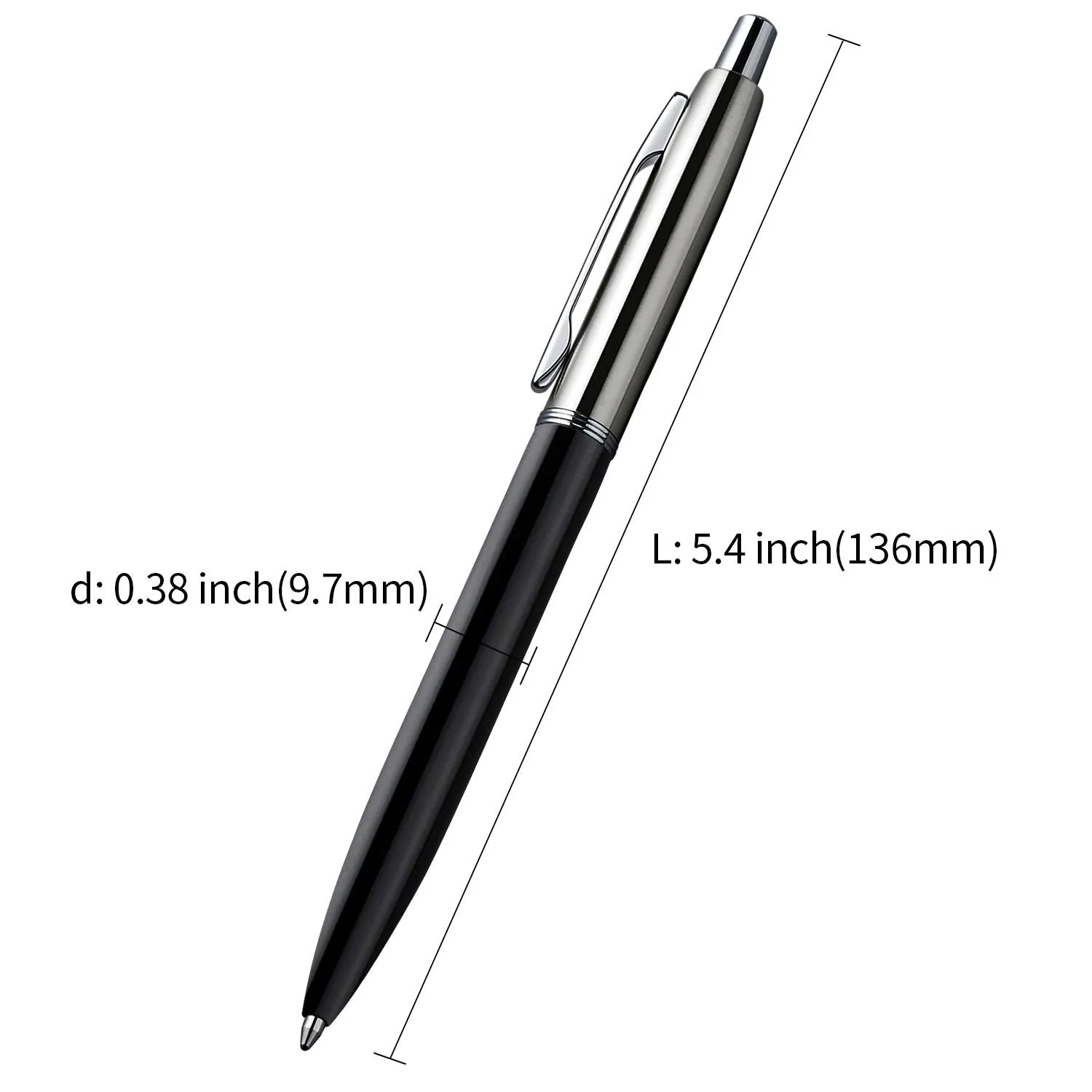 ChaoQ: 6 Pcs Retractable Metal Ballpoint Pens (1.0mm) Medium Point