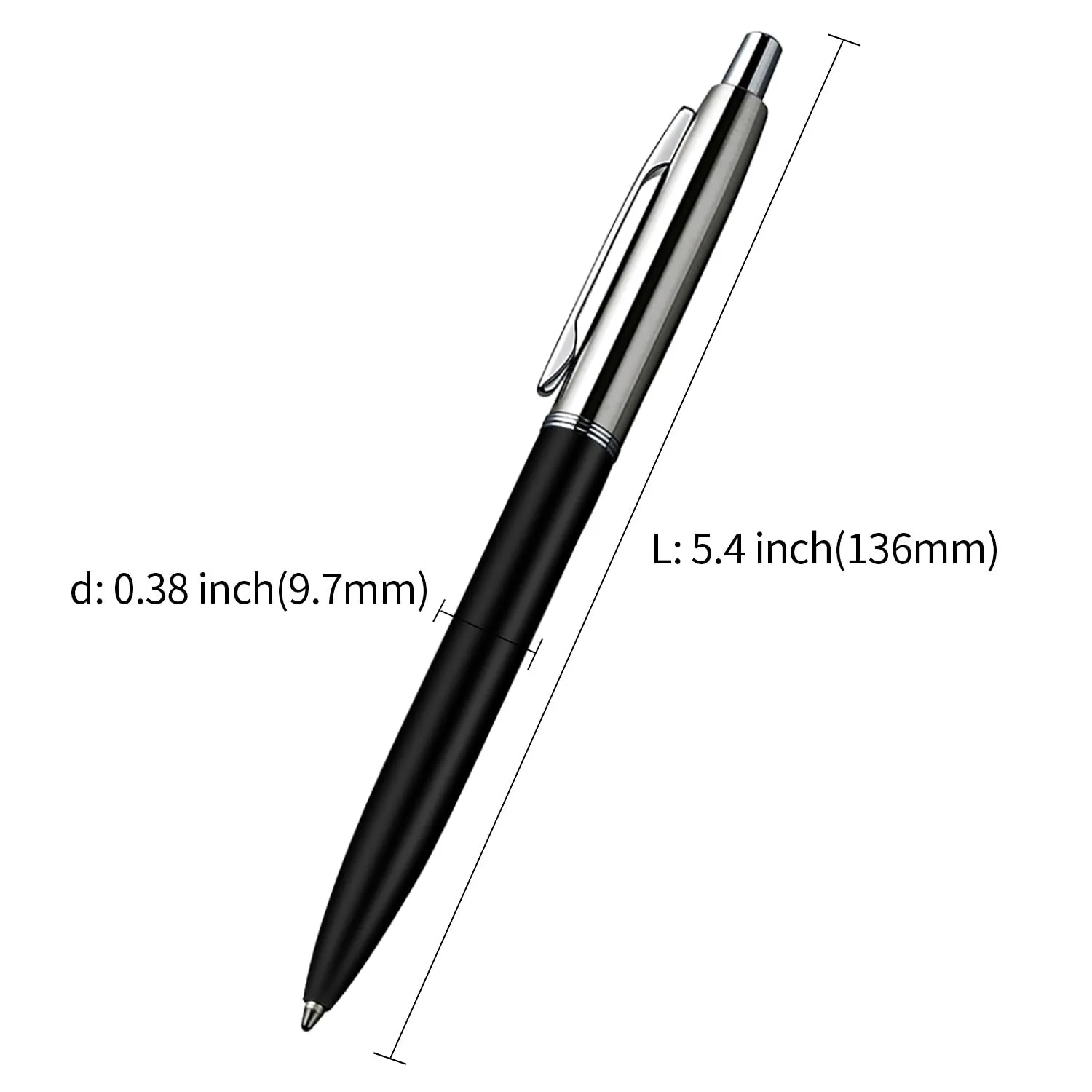 ChaoQ: 6 Pcs Retractable Metal Ballpoint Pens (1.0mm) Medium Point