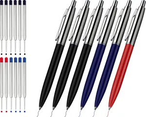 ChaoQ: 6 Pcs Retractable Metal Ballpoint Pens (1.0mm) Medium Point