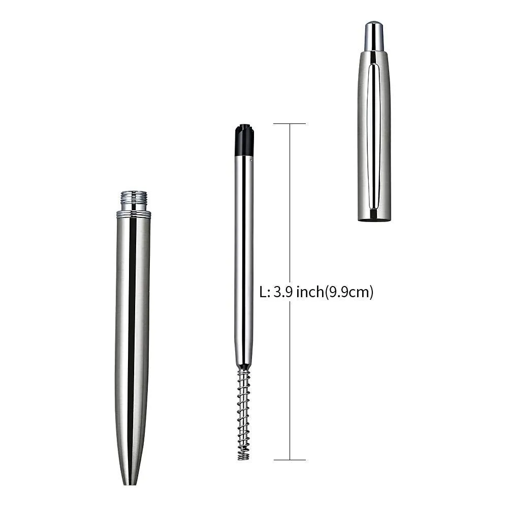 ChaoQ: 6 Pcs Retractable Metal Ballpoint Pens (1.0mm) Medium Point
