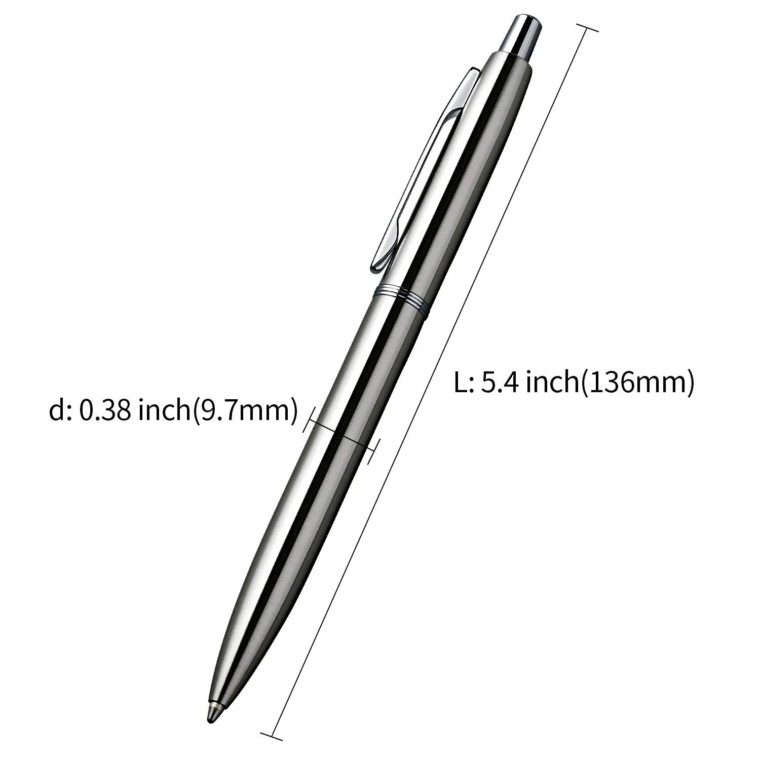 ChaoQ: 6 Pcs Retractable Metal Ballpoint Pens (1.0mm) Medium Point